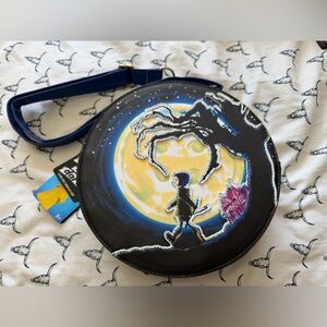 Loungefly Coraline Black, Yellow, Blue Glow-in-the-Dark Tag Crossbody